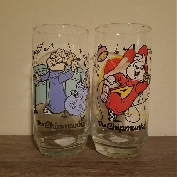 Vintage 1985 Alvin and the Chipmunks "Alvin & Simon" Collectible Glassware💎🐿 - Picture 2 of 8
